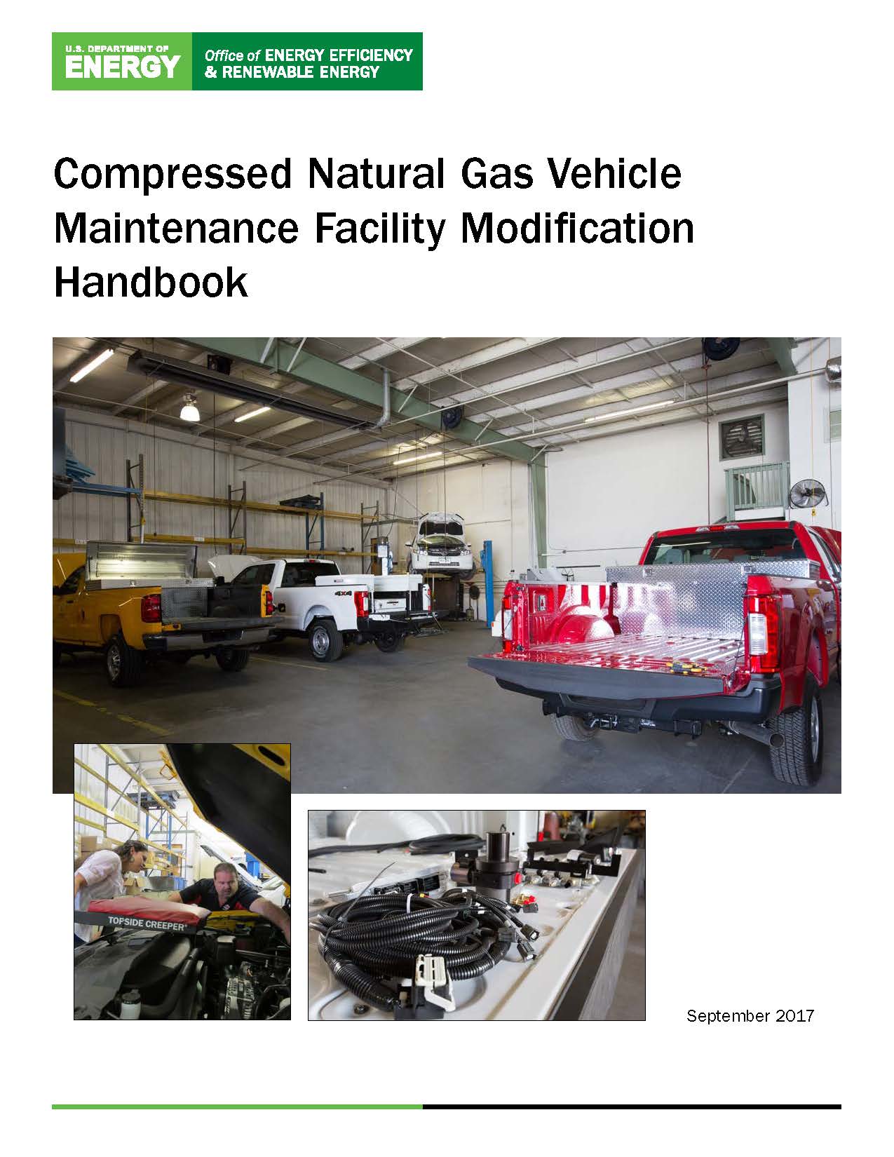 Photo of the cover of the Compressed Natural Gas Vehicle Maintenance Facility Modifications Handbook