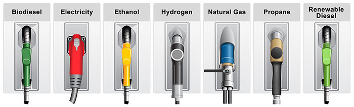 icon of alternative fueling station nozzles