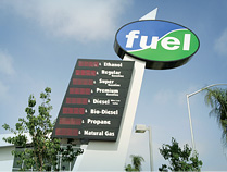 Photo of a fueling station sign