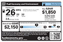 icon of a fuel economy and environment label